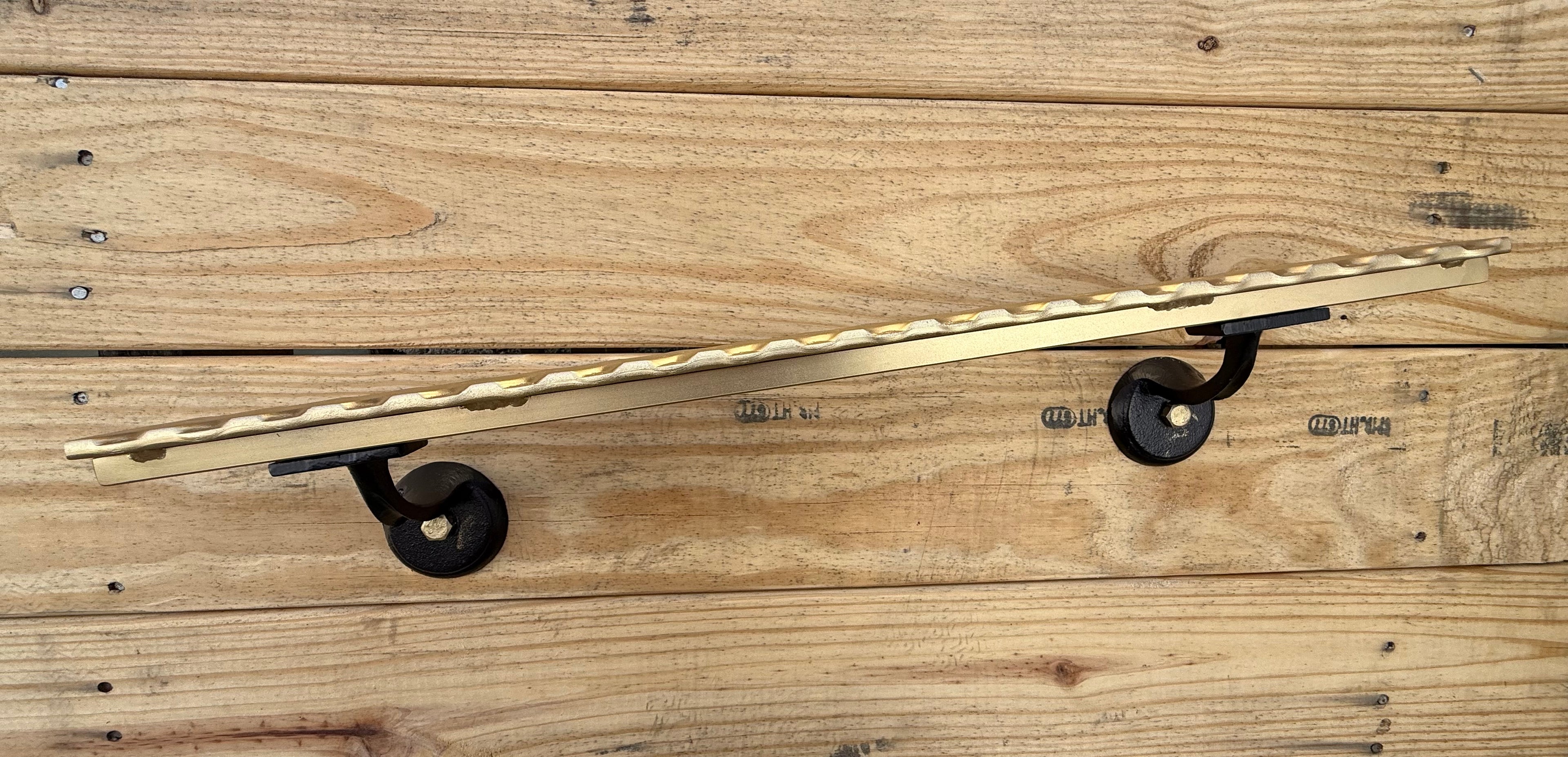 ADA Compliant Metal Handrail – Wall Mounted Steel Stair Railing (Black, Gold, Bronze)