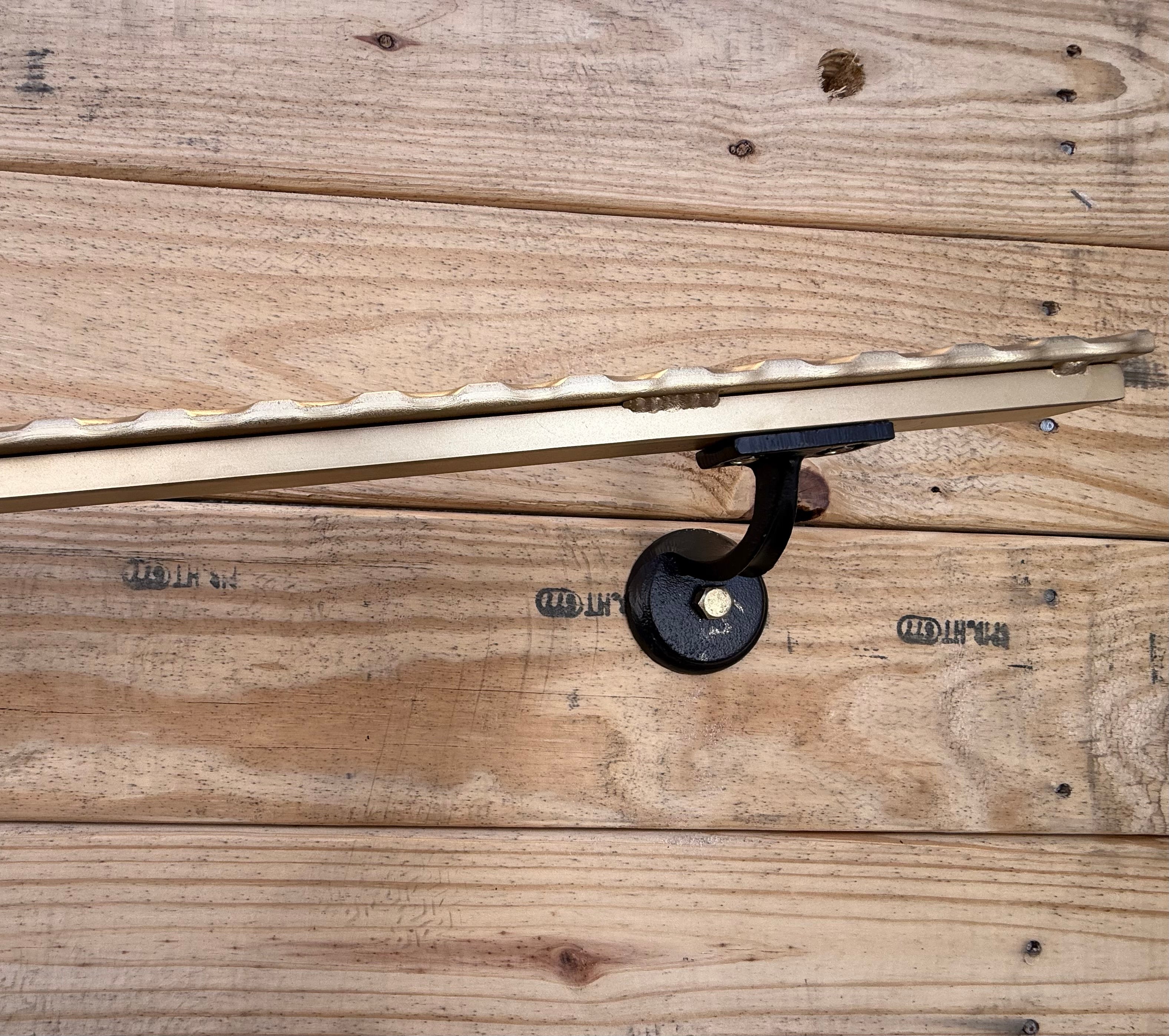 ADA Compliant Metal Handrail – Wall Mounted Steel Stair Railing (Black, Gold, Bronze)