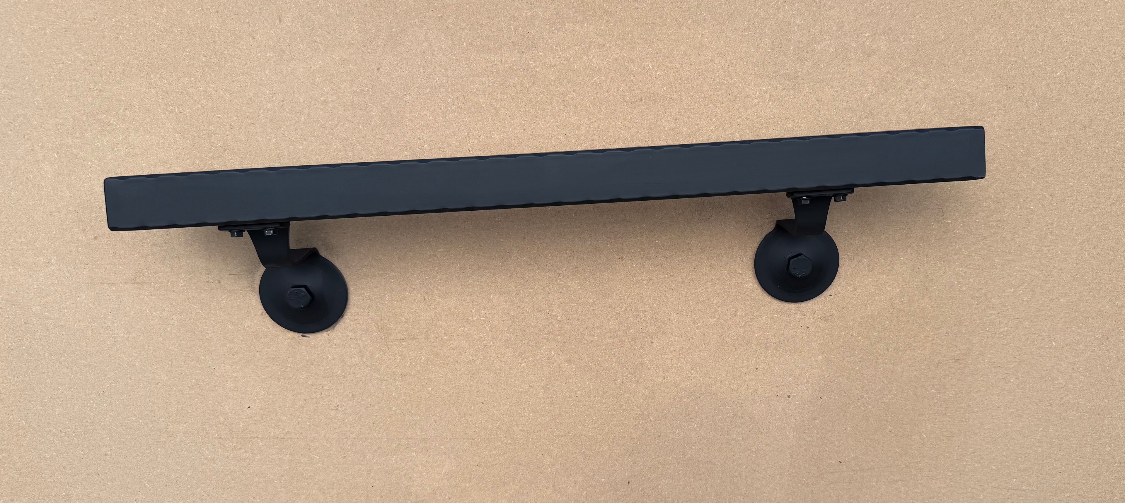 Hammered Square Steel Handrail — ADA Compliant 1.5" x 1.5" Steel Tube | Flat Black or Metallic Gold | Made in the USA