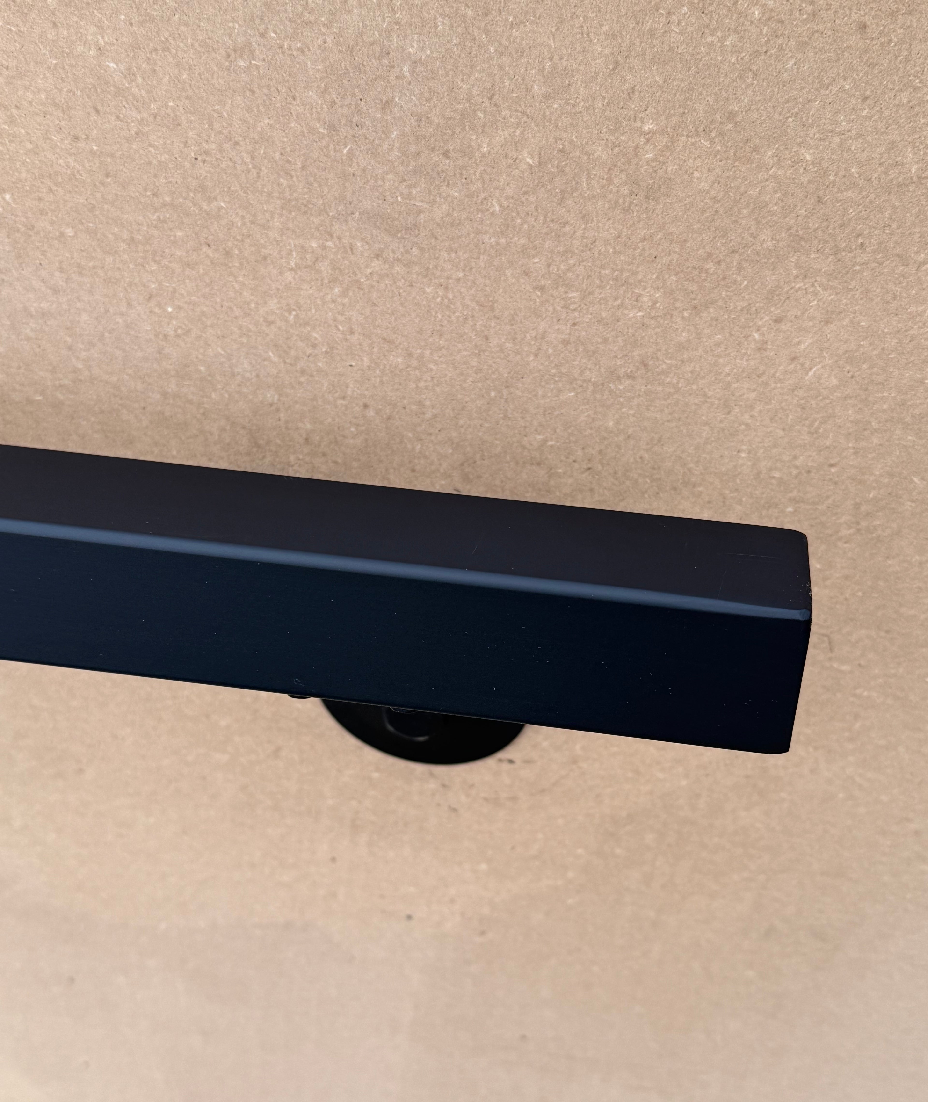 Square Steel Handrail — ADA Compliant 1.5" x 1.5" Steel Tube | Flat Black or Metallic Gold | Made in the USA