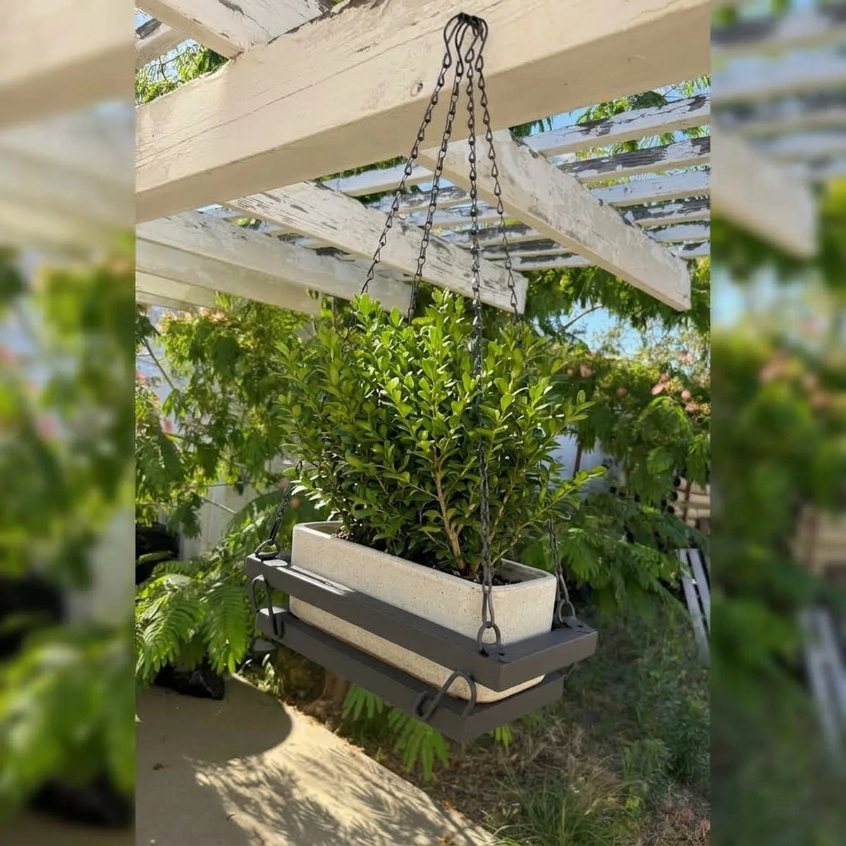 Rectangle Hanging Chain Metal Planter