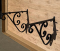 Ornamental Iron Shelf Supports with S-Scroll & U-Scroll Accents — Decorative Metal Shelf Brackets | Made in the USA (Set of 2)