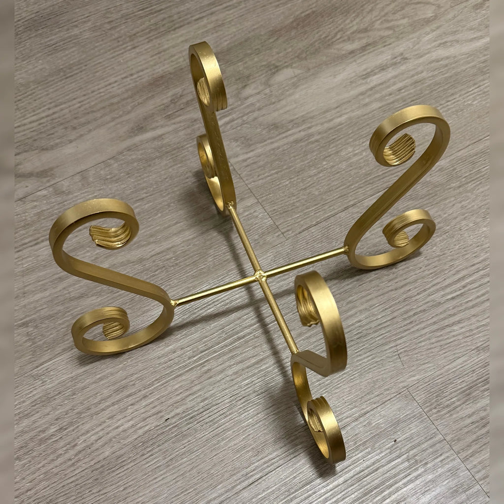 X-Shaped S-Scroll Iron Planter Stand