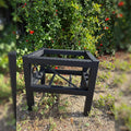 Hammered Metal Box Planter Stand
