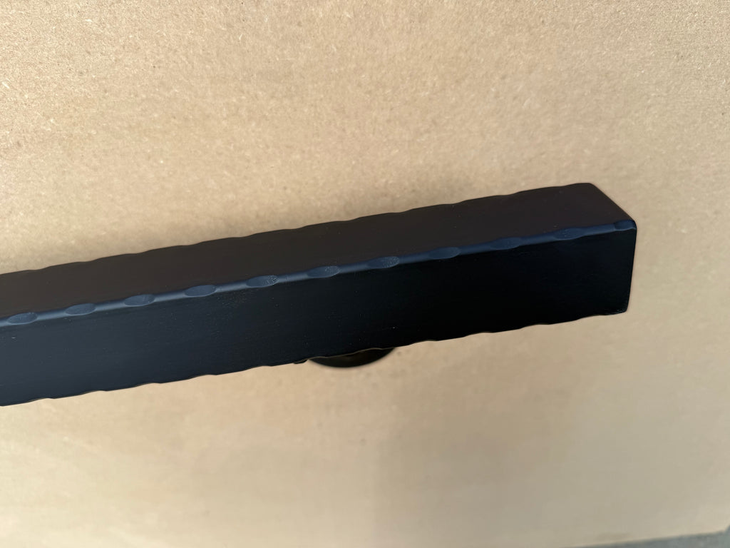 Hammered Square Steel Handrail — ADA Compliant 1.5" x 1.5" Steel Tube | Flat Black or Metallic Gold | Made in the USA