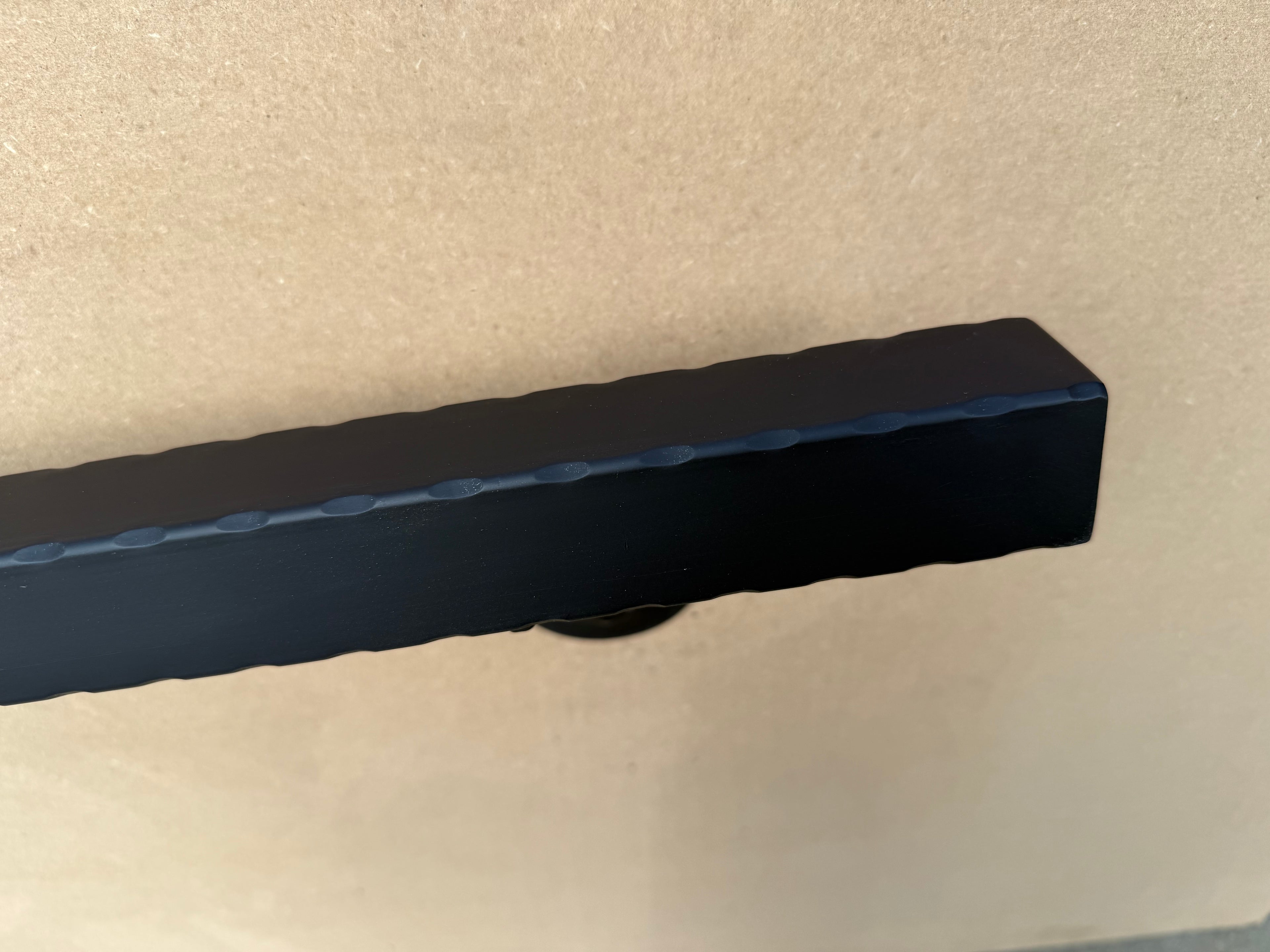 Hammered Square Steel Handrail — ADA Compliant 1.5" x 1.5" Steel Tube | Flat Black or Metallic Gold | Made in the USA
