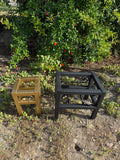 Medium & Small Hammered Steel Planter Stand Bundle — Made in the USA | Ornamental Iron Set