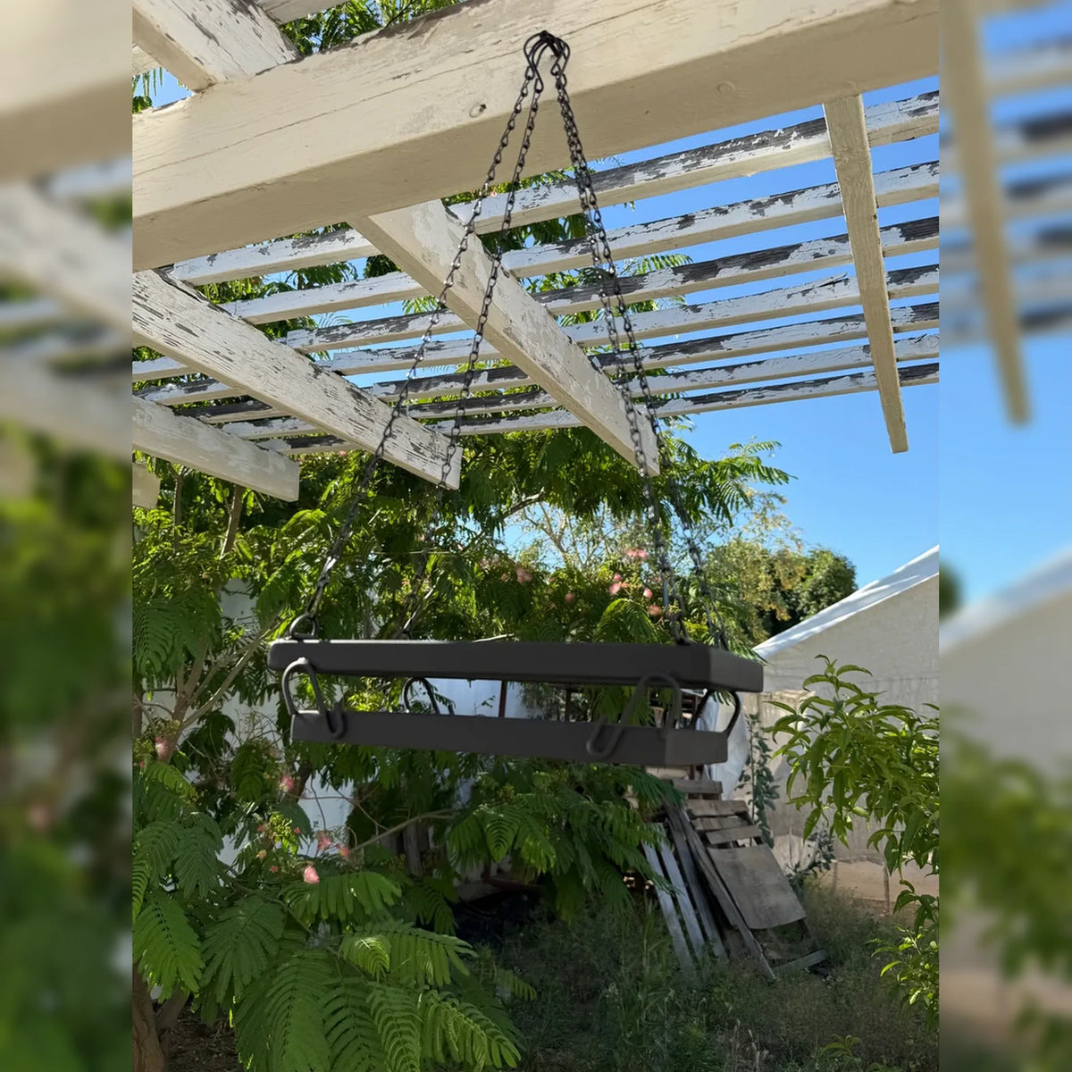 Rectangle Hanging Chain Metal Planter