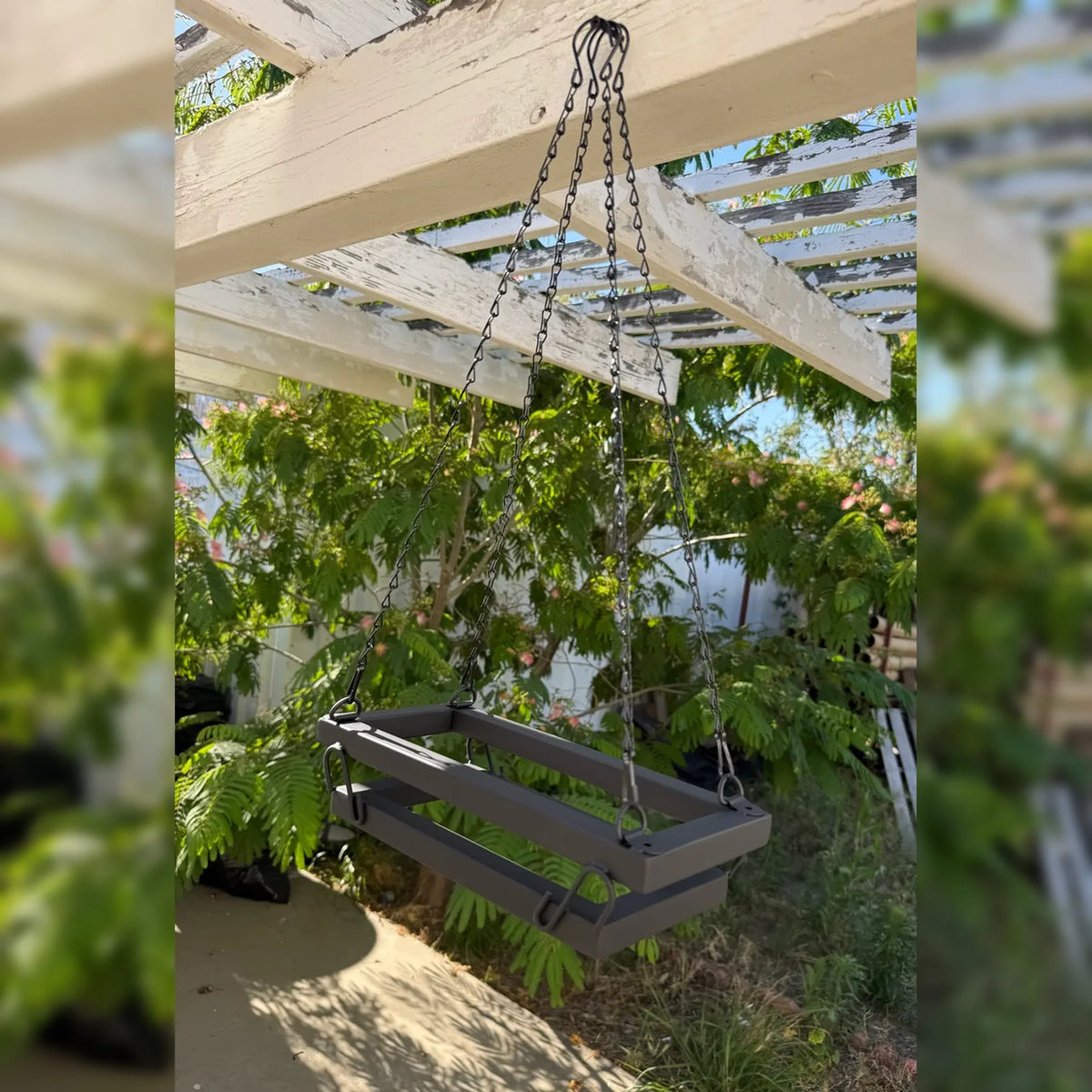 Rectangle Hanging Chain Metal Planter