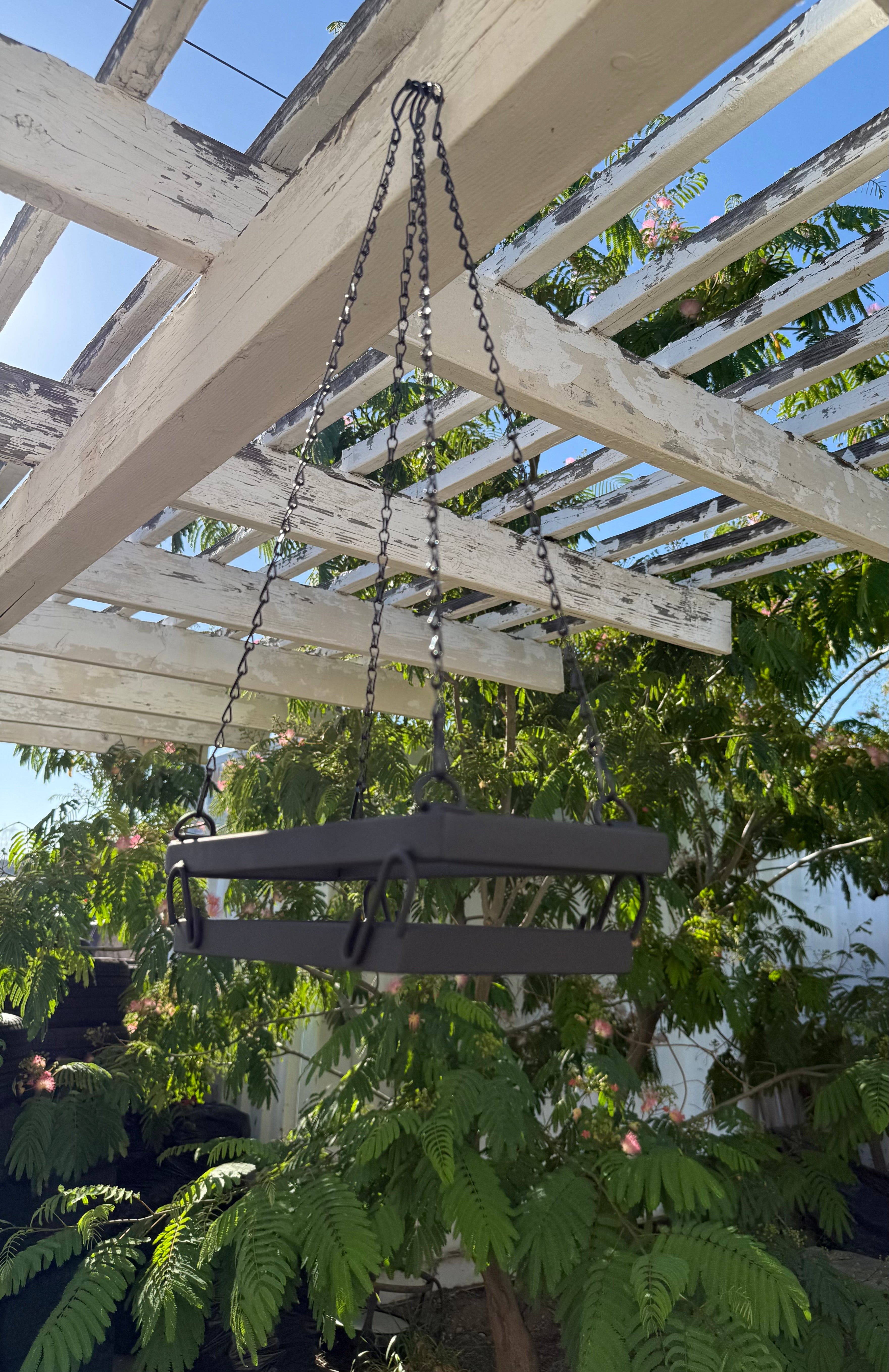 Rectangle Hanging Chain Planter — Hanging Steel Planter for Indoor & Outdoor Use | Made in the USA