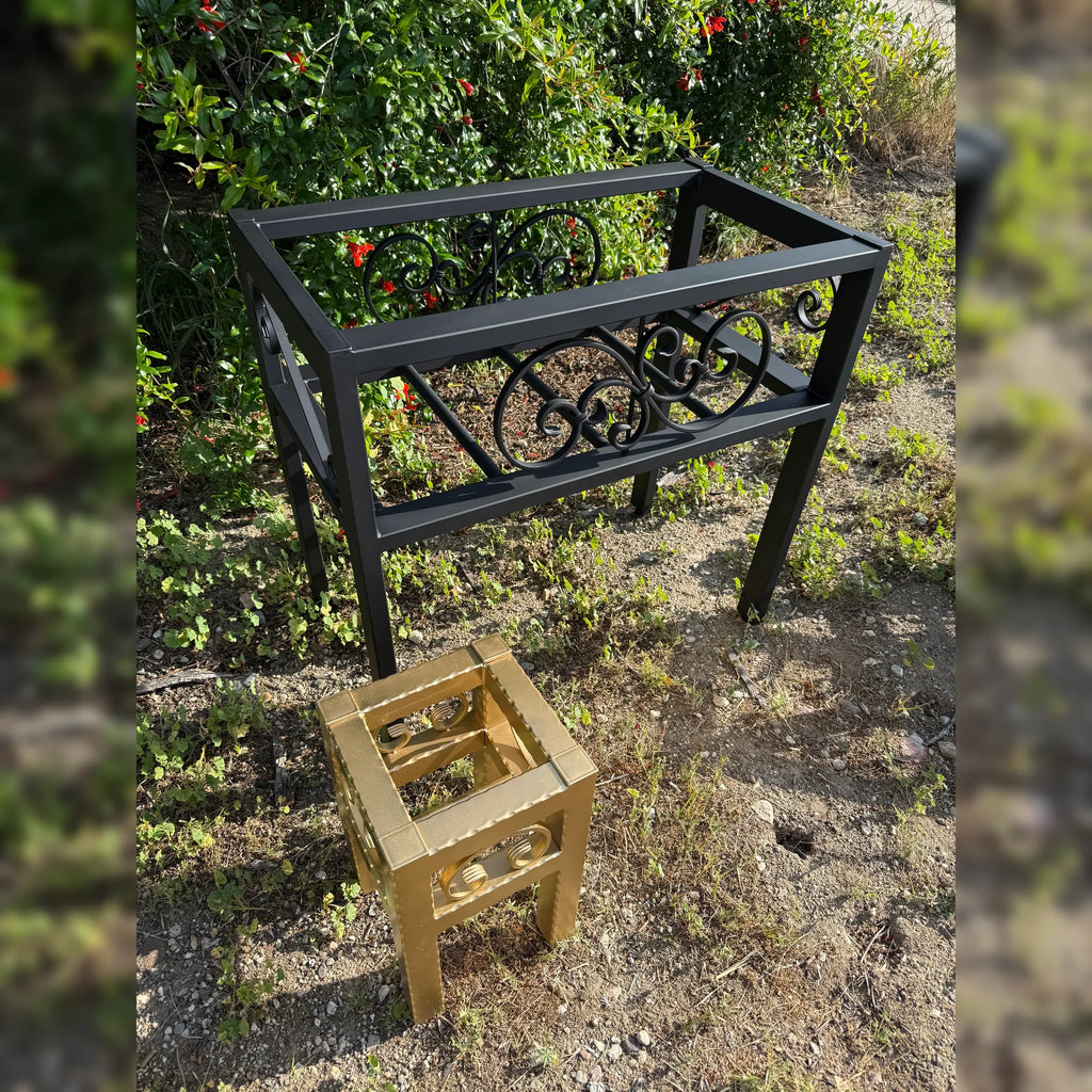 Large & Small Metal Box Planter Stand Bundle