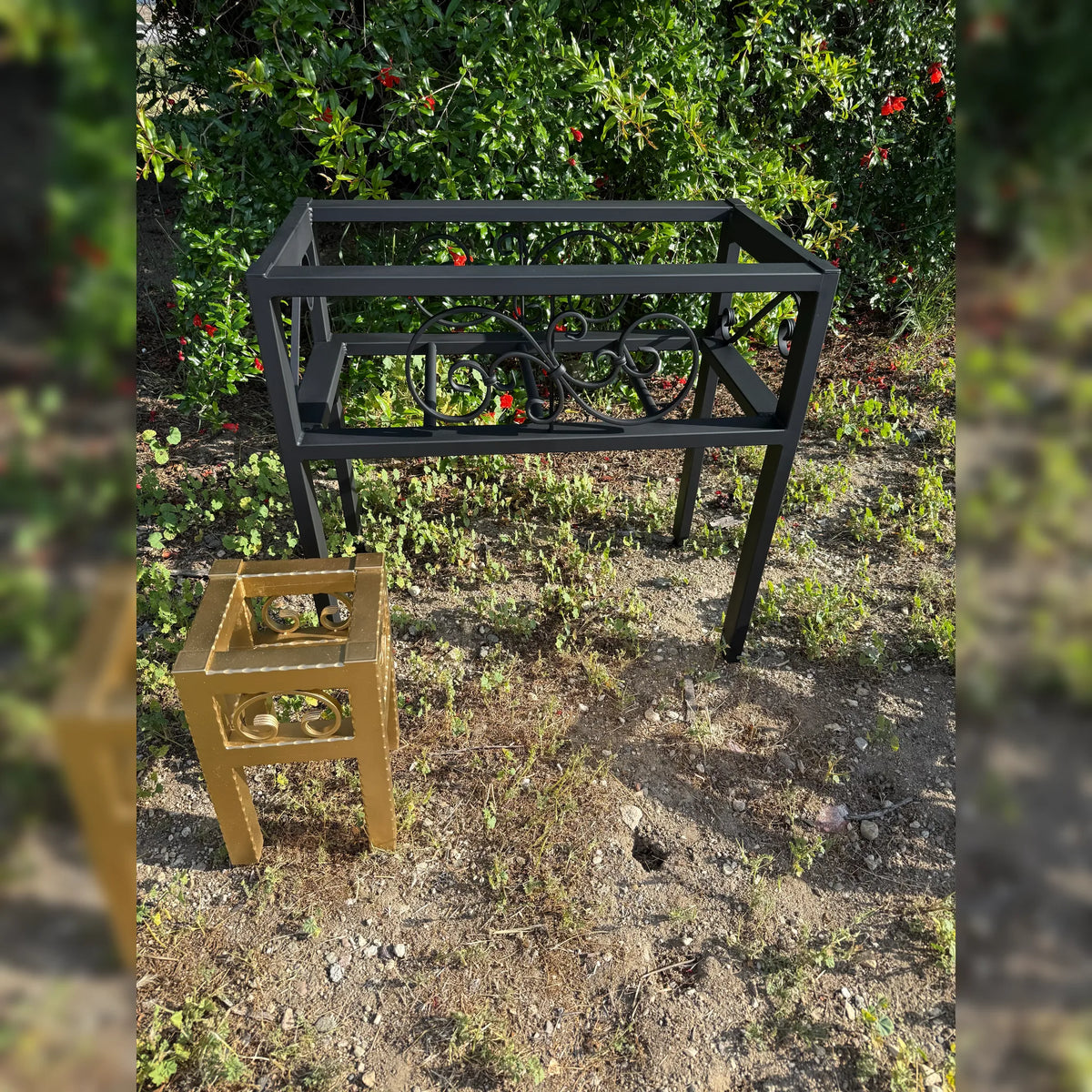 Large & Small Metal Box Planter Stand Bundle