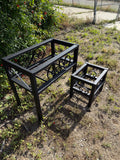 Large & Medium Steel Planter Stand Bundle — Made in the USA | Ornamental Iron Set