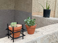 Hollow Cube Terracotta Planter Stand — Minimalist Iron Rod Plant Stand for 4" Pots | Flat Black | Made in the USA