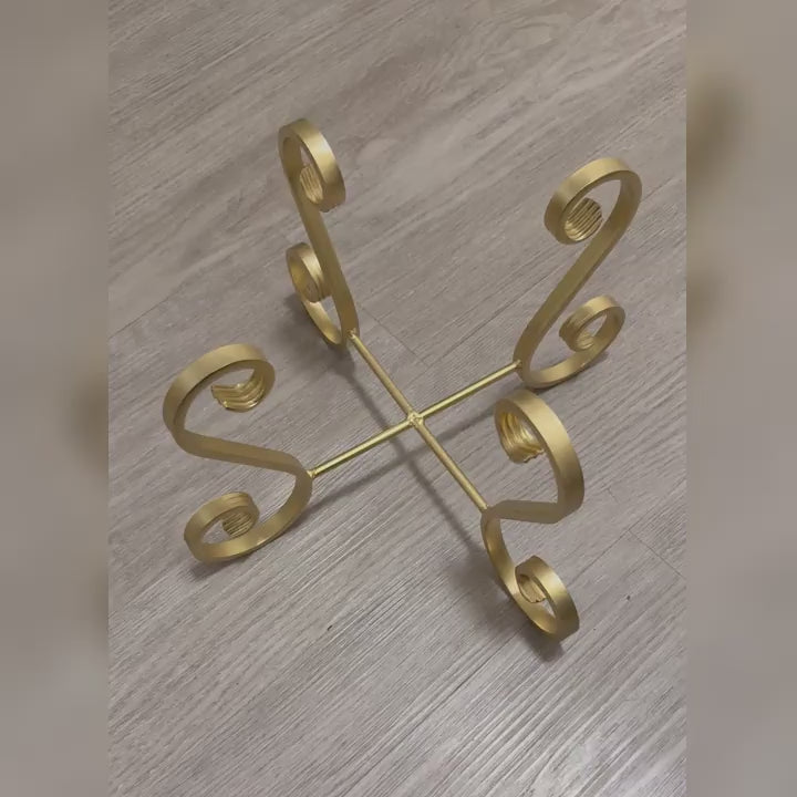 X-Shaped S-Scroll Iron Planter Stand