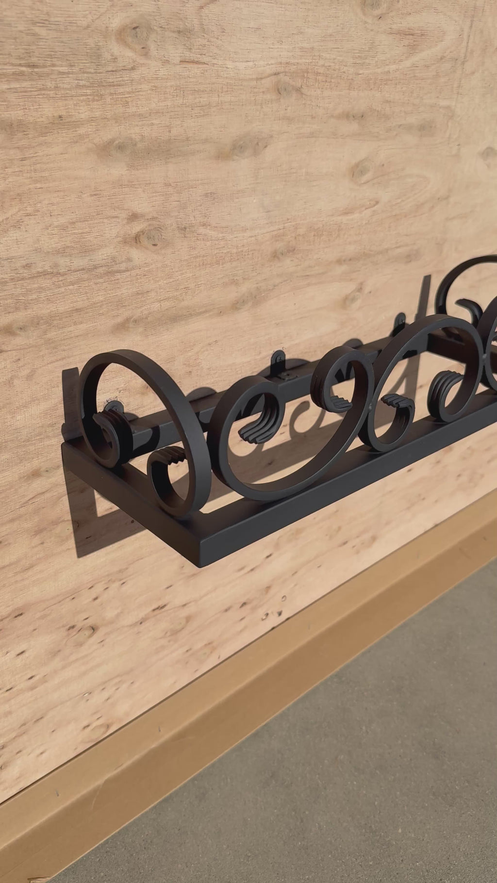 Wall Hung Steel Planter with Ornamental U-Shaped Scroll Accents — Decorative Metal Wall Planter | Made in the USA