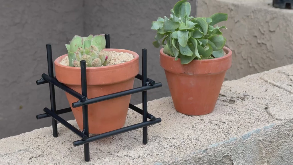 Hollow Cube Terracotta Planter Stand