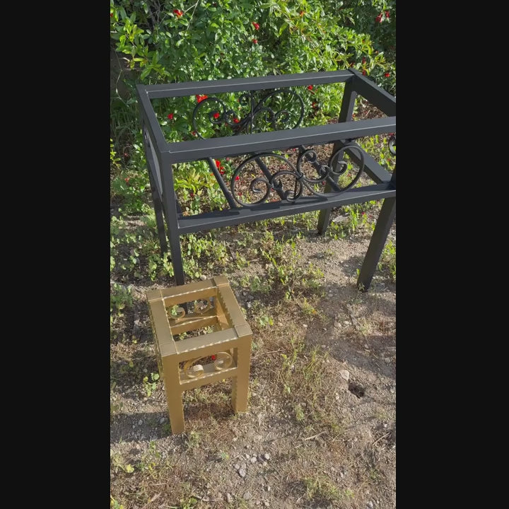 Large & Small Metal Box Planter Stand Bundle