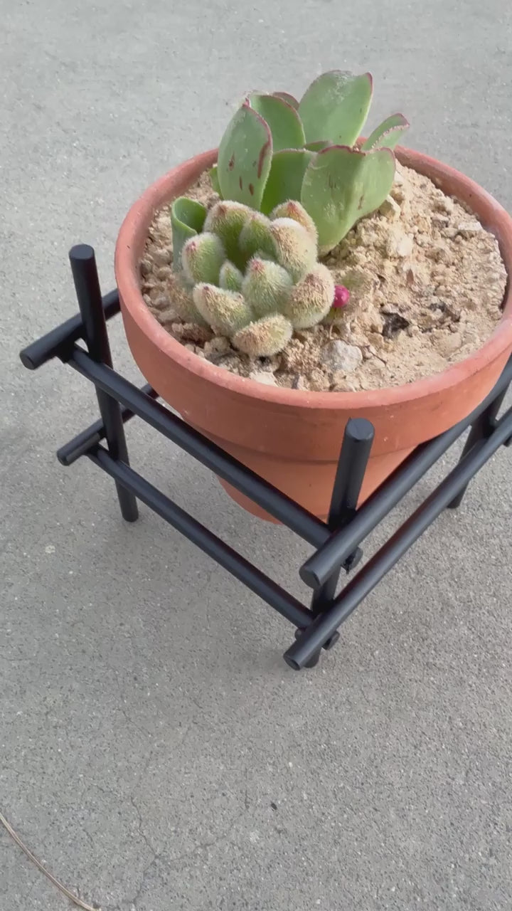 Hollow Cube Terracotta Planter Stand
