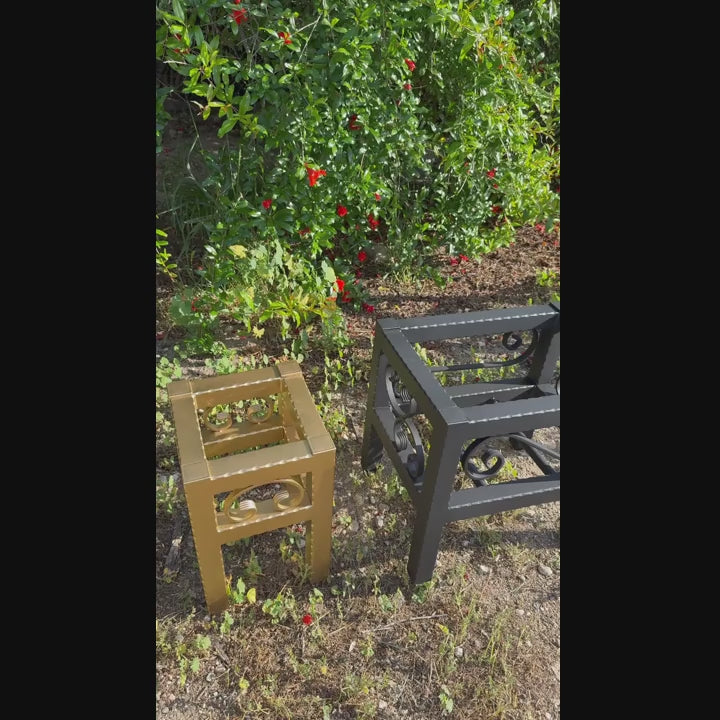 Hammered & Small Metal Box Planter Stand