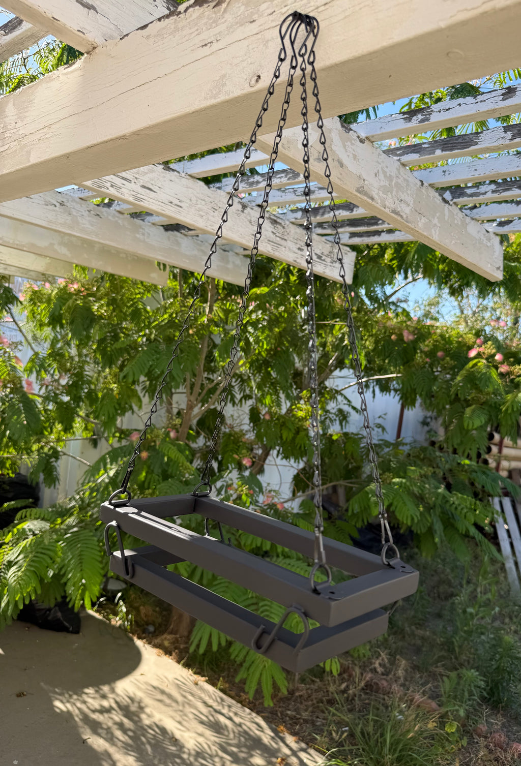 Rectangle Hanging Chain Planter — Hanging Steel Planter for Indoor & Outdoor Use | Made in the USA