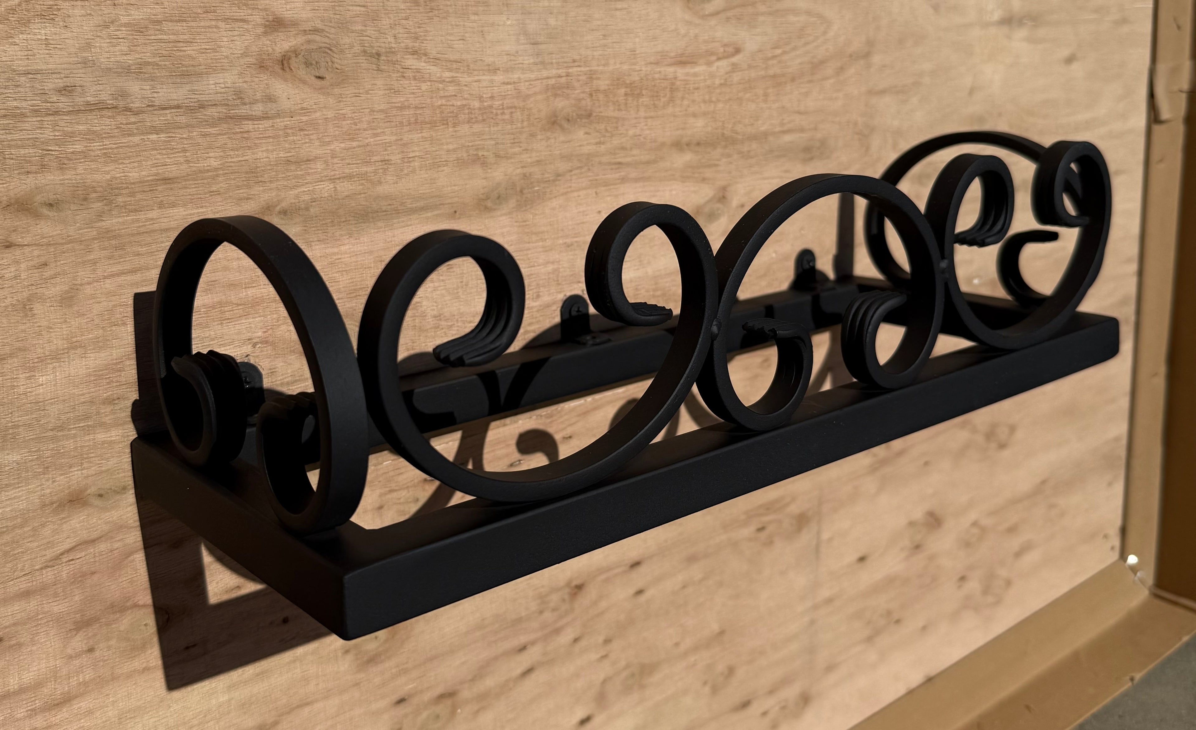 Wall Hung Steel Planter with Ornamental U-Shaped Scroll Accents — Decorative Metal Wall Planter | Made in the USA