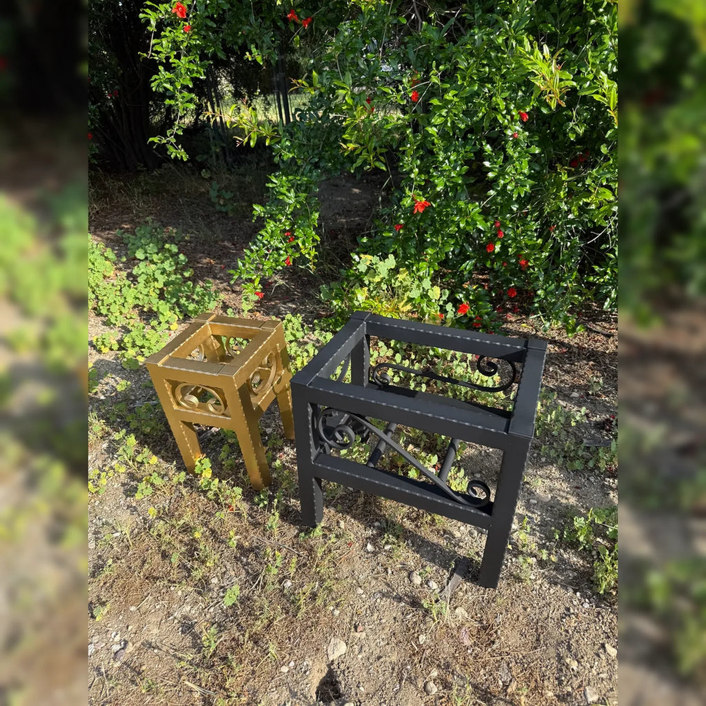 Hammered & Small Metal Box Planter Stand