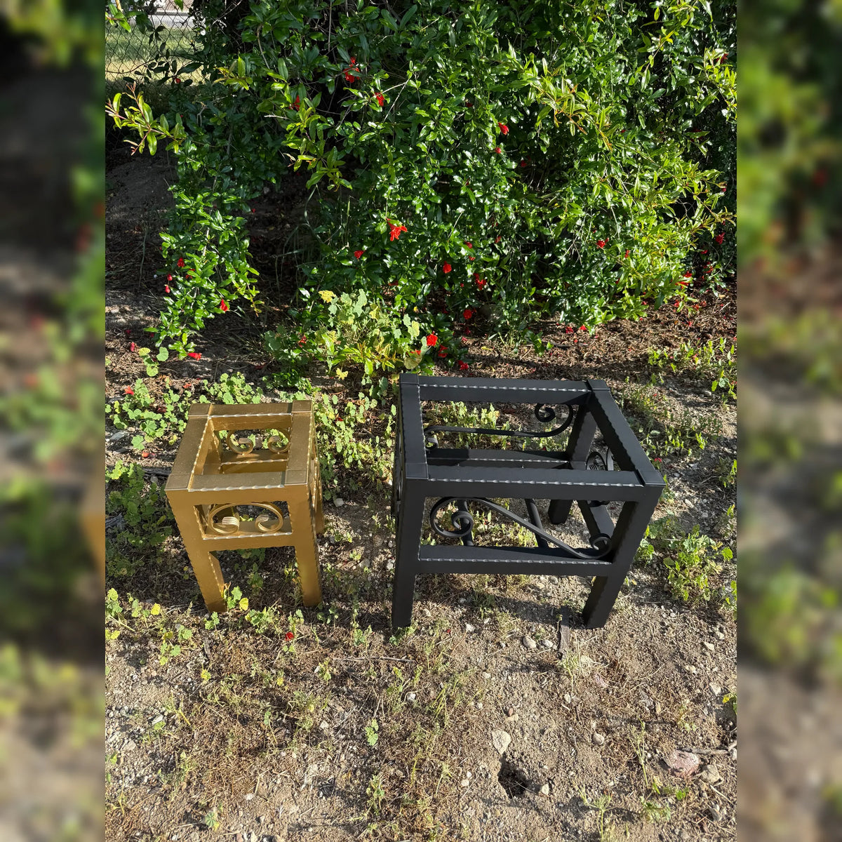 Hammered & Small Metal Box Planter Stand