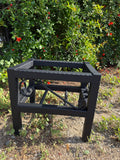 Metal Plant Stand Indoor Outdoor – Hammered Steel Planter (Modern Design, USA Made)