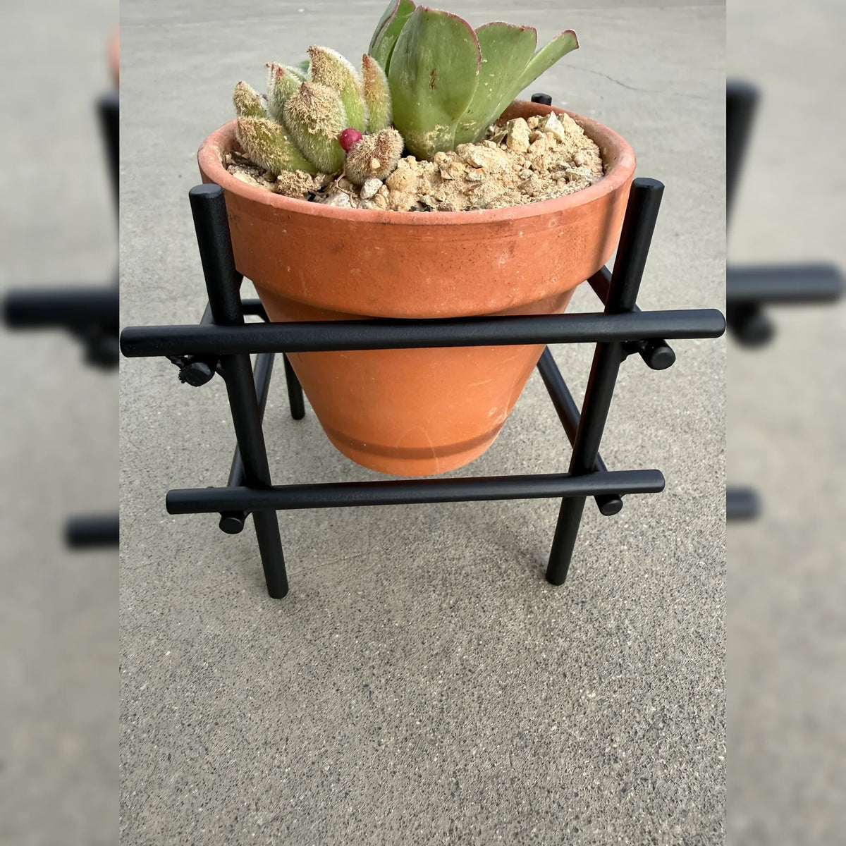 Hollow Cube Terracotta Planter Stand