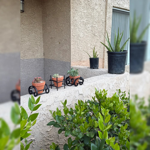 Full C-Scroll Terracotta Metal Plant Stand