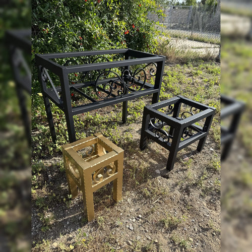 Complete Metal Box Planter Stand Set