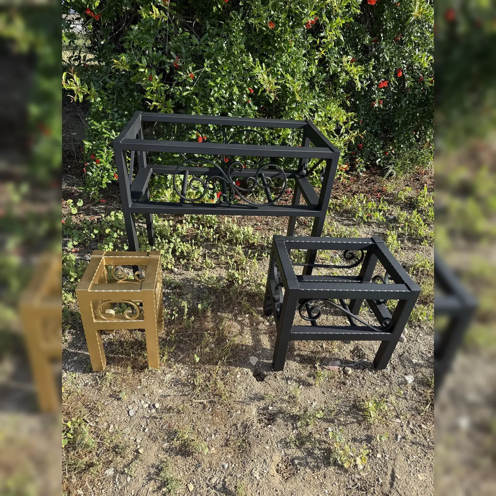 Complete Metal Box Planter Stand Set