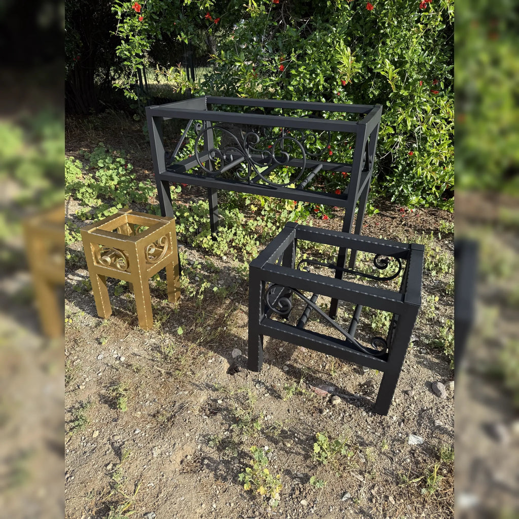 Complete Metal Box Planter Stand Set