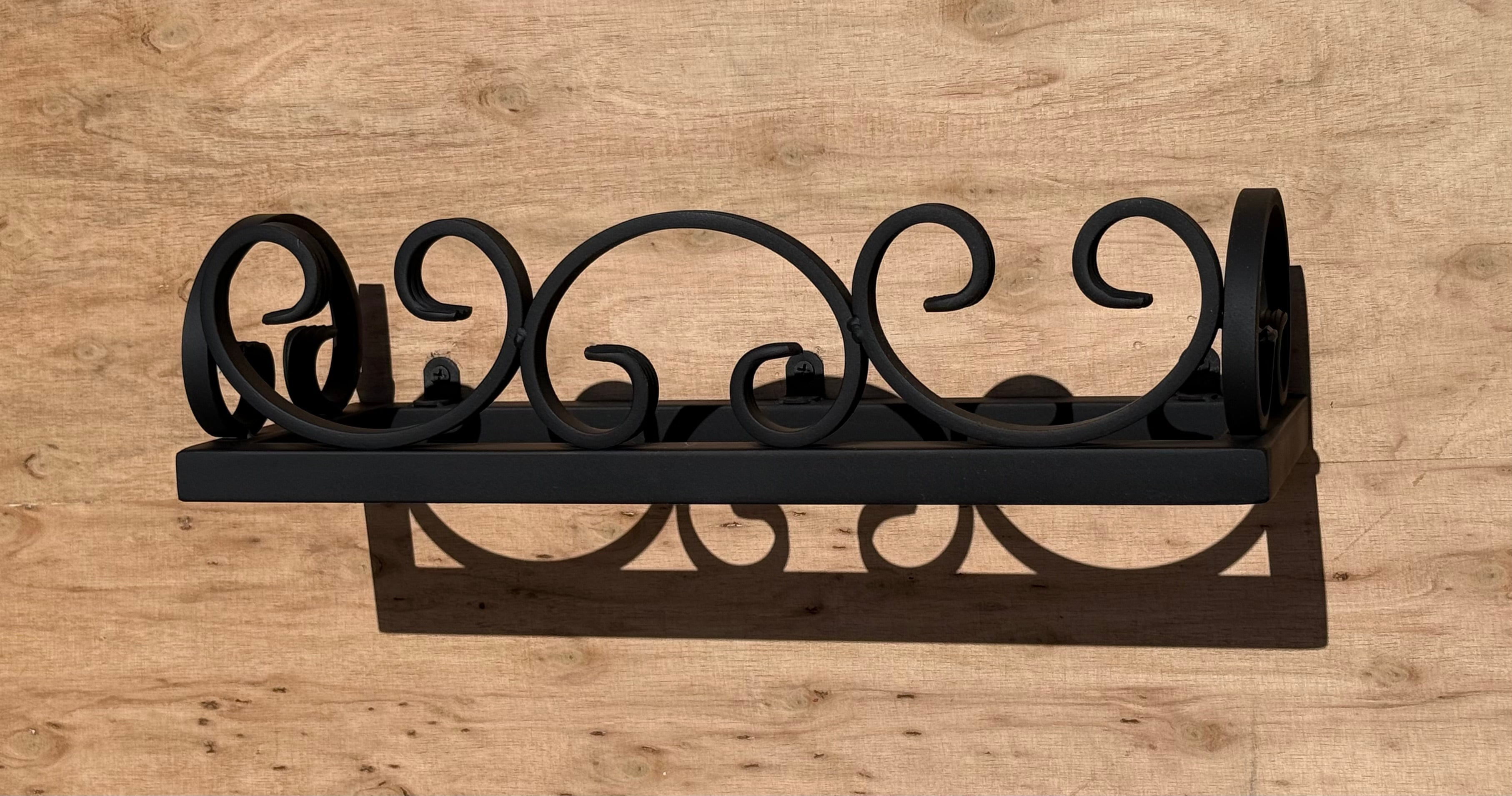 Wall Hung Steel Planter with Ornamental U-Shaped Scroll Accents — Decorative Metal Wall Planter | Made in the USA